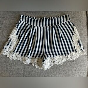 Alythea Black and White Striped Shorts, S